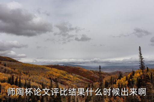 師陶杯論文評比結果什么時候出來啊