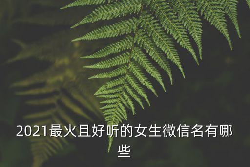 2021最火且好聽的女生微信名有哪些