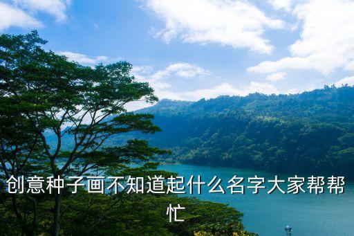 種子畫圖片，創意種子畫不知道起什么名字大家幫幫忙