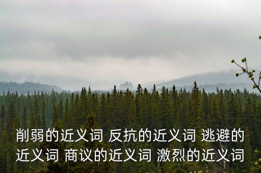 削弱的近義詞 反抗的近義詞 逃避的近義詞 商議的近義詞 激烈的近義詞