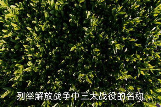 列舉解放戰爭中三大戰役的名稱