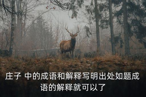 莊子成語(yǔ)，出自莊子的成語(yǔ)