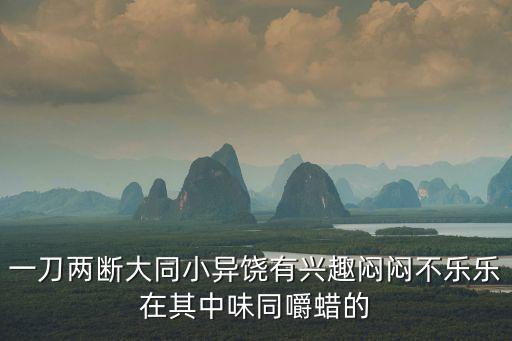 一刀兩斷大同小異饒有興趣悶悶不樂樂在其中味同嚼蠟的