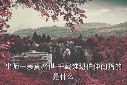 出師一表真名世 千載誰(shuí)堪伯仲間指的是什么