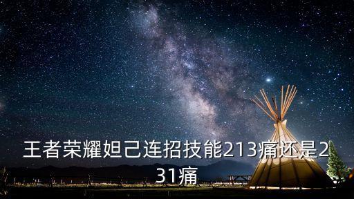 王者榮耀妲己連招技能213痛還是231痛