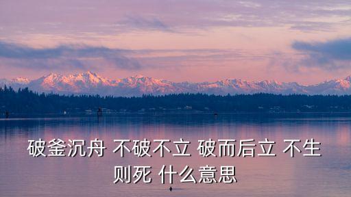 破釜沉舟 不破不立 破而后立 不生則死 什么意思