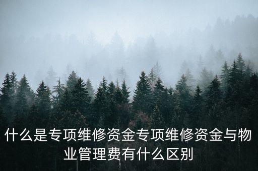 專項(xiàng)維修基金，什么是物業(yè)專項(xiàng)維修資金