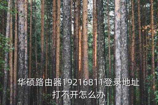 華碩路由器地址，華碩路由器19216811登錄地址打不開怎么辦