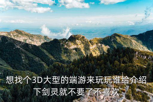 3d端游，想找個(gè)3D大型的端游來玩玩誰給介紹下劍靈就不要了不喜歡