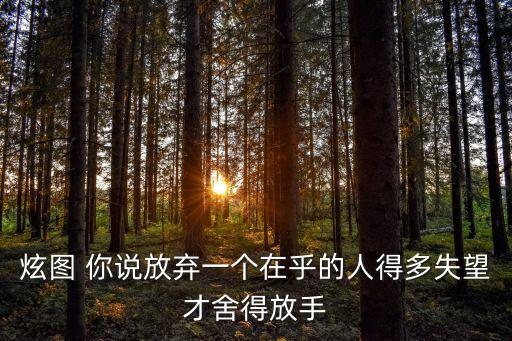 炫圖 你說放棄一個在乎的人得多失望才舍得放手