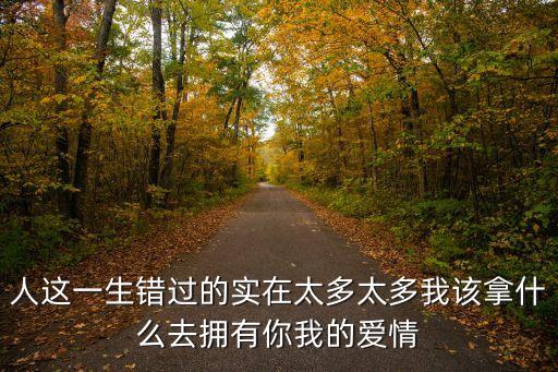 我們錯過了太多，人這一生錯過的實在太多太多我該拿什么去擁有你我的愛情