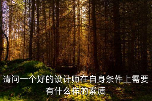 請問一個好的設計師在自身條件上需要有什么樣的素質