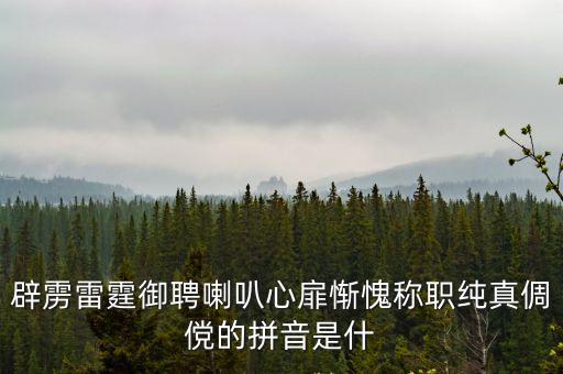 辟靂雷霆御聘喇叭心扉慚愧稱職純真倜儻的拼音是什