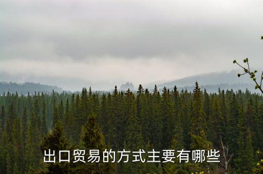 出口貿易的方式主要有哪些