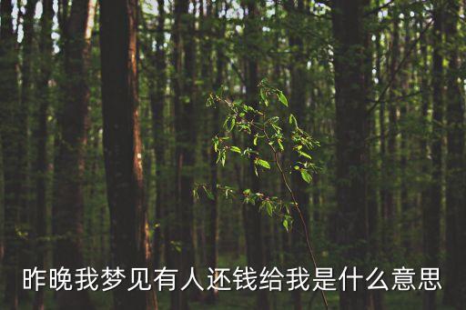 夢見別人還我錢，夢見別人還錢給我是什么意思