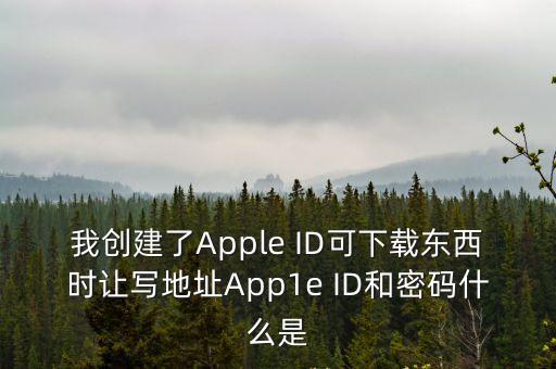 我創(chuàng)建了Apple ID可下載東西時(shí)讓寫地址App1e ID和密碼什么是