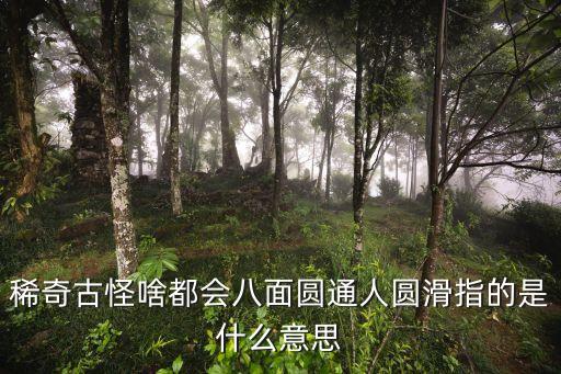 八面圓通，稀奇古怪啥都會八面圓通人圓滑指的是什么意思