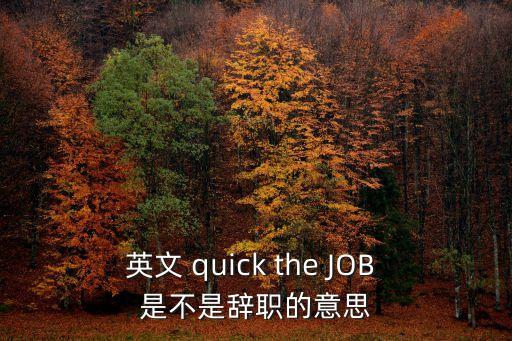 離職的英文，英文 quick the JOB 是不是辭職的意思