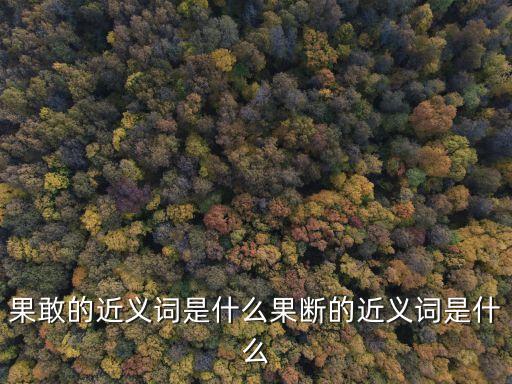 果敢的近義詞是什么果斷的近義詞是什么