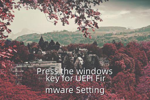Press the windows key for UEFI Firmware Setting