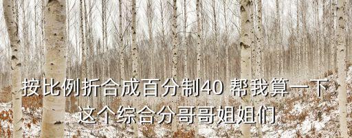 哥哥姐姐綜合，按比例折合成百分制40 幫我算一下這個綜合分哥哥姐姐們