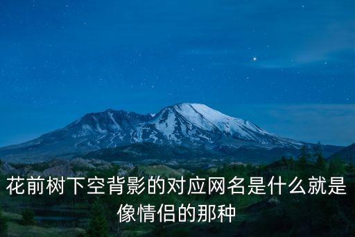 花前樹下空背影的對應網名是什么就是像情侶的那種