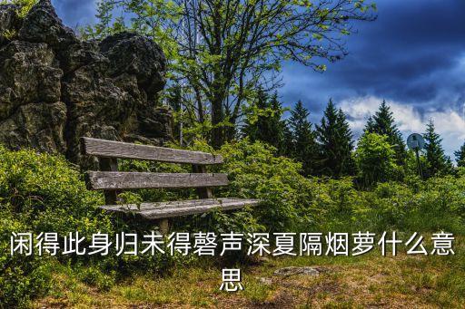 閑得此身歸未得磬聲深夏隔煙蘿什么意思