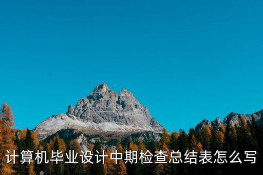 項(xiàng)目中期檢查報(bào)告，計(jì)算機(jī)畢業(yè)設(shè)計(jì)中期檢查總結(jié)表怎么寫