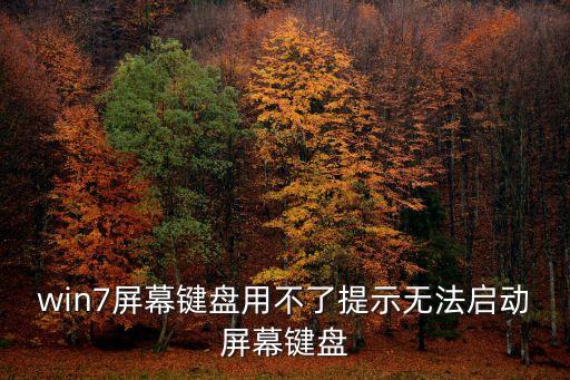 win7屏幕鍵盤用不了提示無法啟動屏幕鍵盤