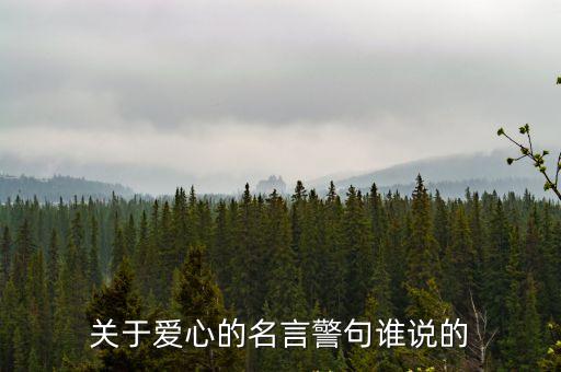 關(guān)于愛心的名言警句誰說的