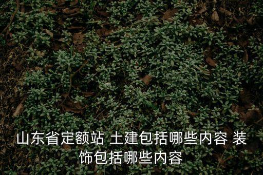 山東省定額站 土建包括哪些內(nèi)容 裝飾包括哪些內(nèi)容