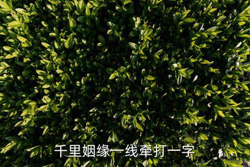 千里姻緣一線牽打一字