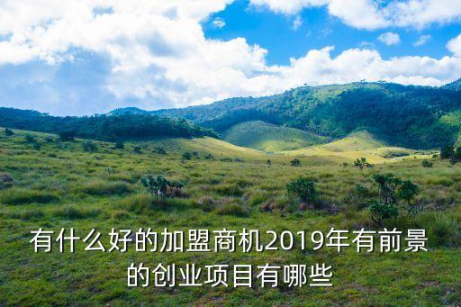 有什么好的加盟商機2019年有前景的創業項目有哪些