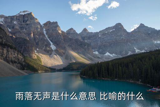 雨落無聲，雨洙無聲是甚么意思