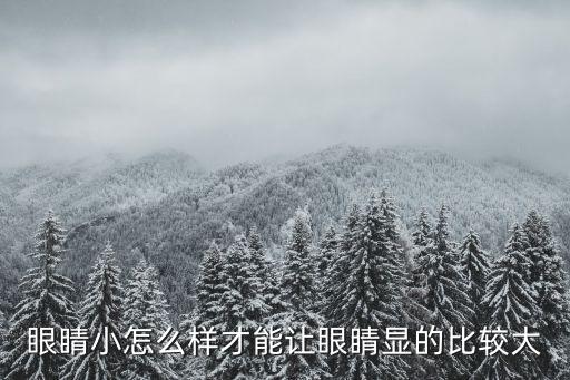 眼睛小怎么樣才能讓眼睛顯的比較大