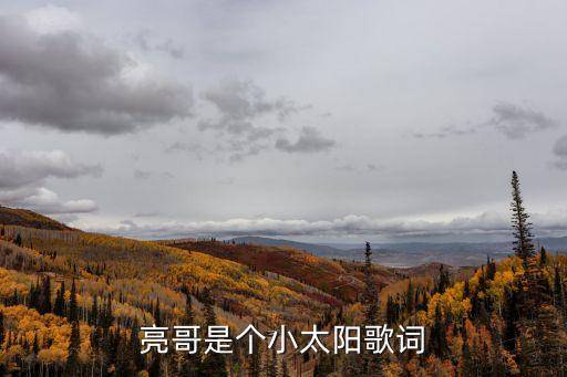 亮哥是個小太陽歌詞