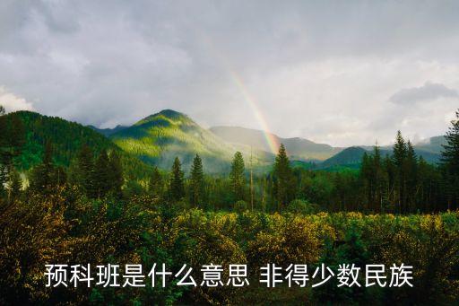 預科班是什么意思 非得少數民族