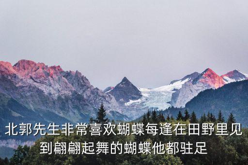 北郭先生，北郭先生非常喜歡蝴蝶每逢在田野里見到翩翩起舞的蝴蝶他都駐足