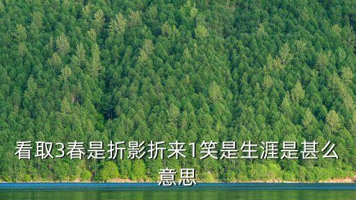 看取3春是折影折來1笑是生涯是甚么意思