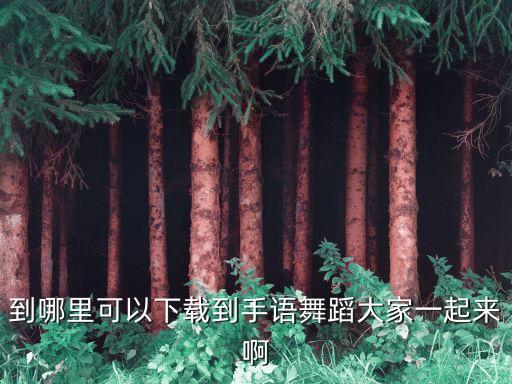 到哪里可以下載到手語舞蹈大家一起來啊