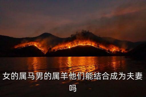 女的屬馬男的屬羊他們能結合成為夫妻嗎