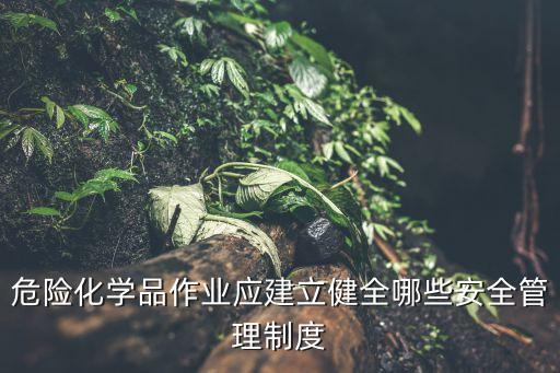 危化品安全管理制度，危險化學品作業應建立健全哪些安全管理制度