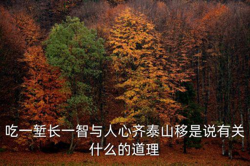 吃一塹長(zhǎng)一智與人心齊泰山移是說(shuō)有關(guān)什么的道理