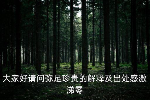 大家好請(qǐng)問(wèn)彌足珍貴的解釋及出處感激涕零