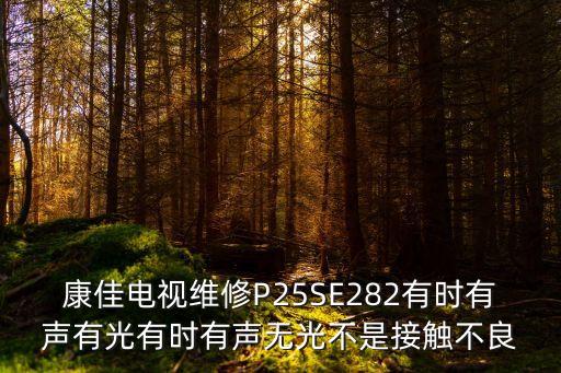 康佳電視維修P25SE282有時有聲有光有時有聲無光不是接觸不良