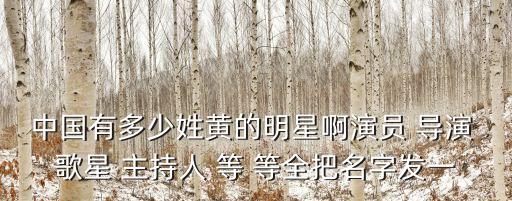 中國有多少姓黃的明星啊演員 導演 歌星 主持人 等 等全把名字發一