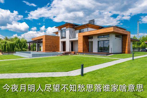 今夜月明人盡望不知愁思落誰家啥意思