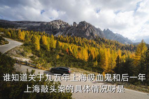 誰知道關于九五年上海吸血鬼和后一年上海敲頭案的具體情況呀是