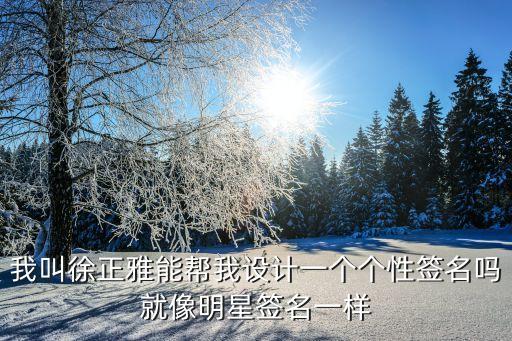 徐正雅，能幫我設計明星簽名嗎我叫徐正雅