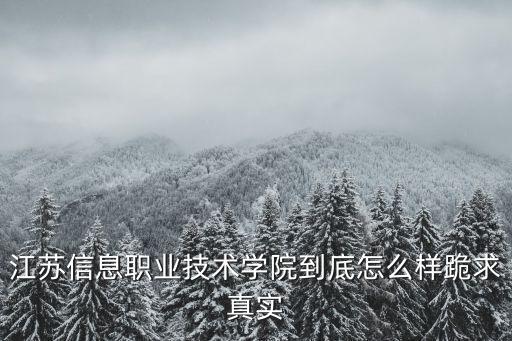 江蘇信息職業技術學院到底怎么樣跪求真實